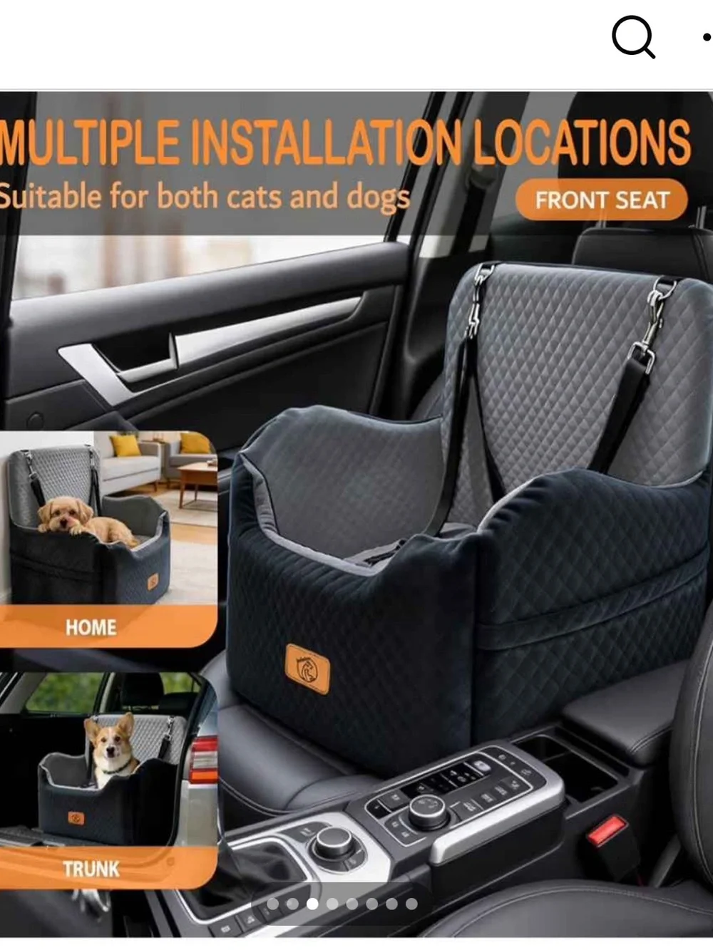 Solaluz Pet Dog Booster Car Seat for 2 Small Dogs or One Dog under 65 lb. NEW
